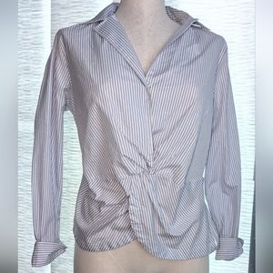 Talbots Blue and White Striped Button-Down Shirt